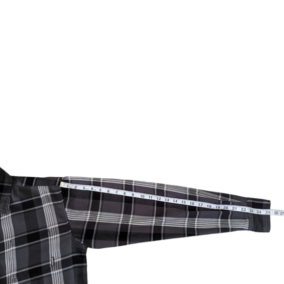 Burton Dryride Men's Plaid Button Up Size S Long Sleeve Gray Black White - Picture 5 of 12